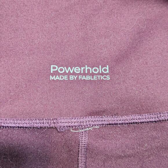 Fabletics Mila Pocket Capri Leggings Burgundy Maroon Womens Large Cropped Mesh - Picture 6 of 6